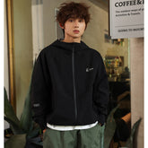 Unisex Jacket Shell Jacket Waterproof Wind-Resist Tool Wind-Resistant Hooded Jacket
